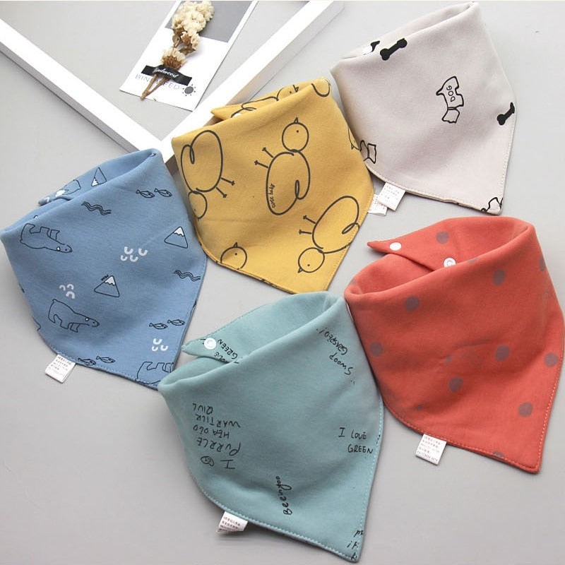 Baby Bibs Triangle 5 Pack | BabyCulture